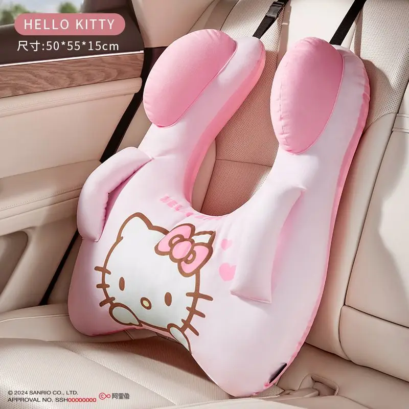 Sanrio Hello Kitty Kuromi My melody Car nap headrest pillow cute children's car seat belt shoulder pad long distance rest