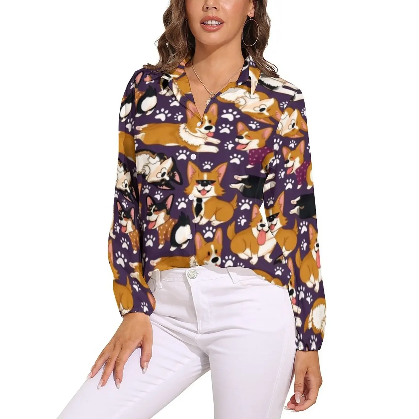 بلوزة كلاسيكية مطبوعة على شكل كلب ألماني صور ظلية لعيد الميلاد بلوزات جرافيك كاواي للسيدات ملابس الشارع قمصان صيفية كبيرة الحجم