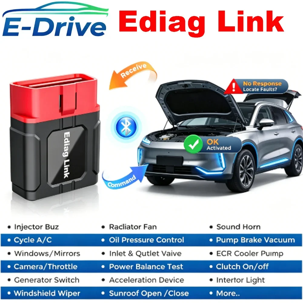 2026 New KINGBOLEN Ediag Link all system 10 Reset OBD2 Scanner FCA CAN FD Bi directional tool PK Ediag Elite EDIAG MINI ELM327