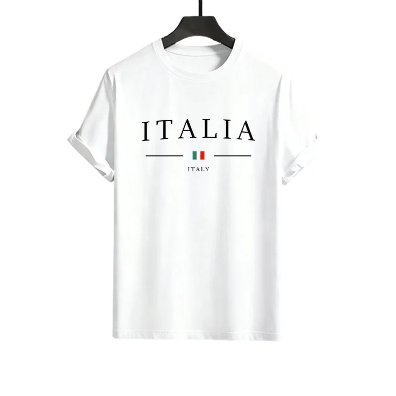 بدلة رياضية صيفية لعام 2026 للرجال تي شيرت + شورت أزياء حضرية غير رسمية بأكمام قصيرة تي شيرت ملابس إيطالية مطبوعة للرجال #3