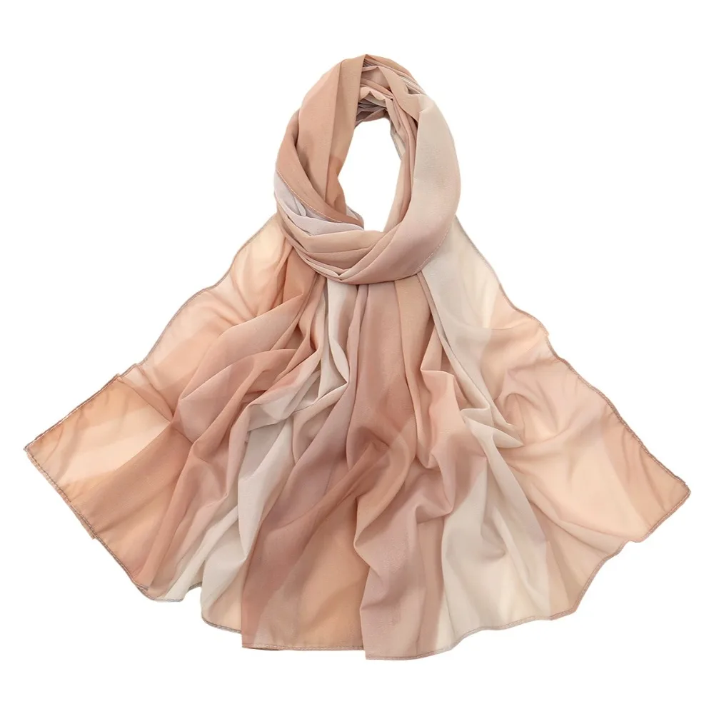 

Colorful Elegant Satin Scarf Ethnic Breathable Watercolor Painting Scarf Soft Polyester Long Scarf Party