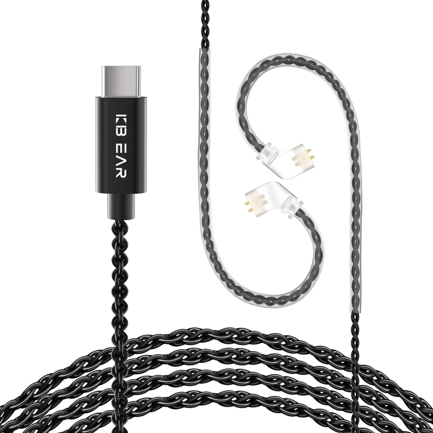 KBEAR CX01 Type C 2PIN Earphones Cable 1.5m in Length Optional QDC/0.78mm/TFZ PIN OFC HiFi Upgrade Cable for Wired Headphones