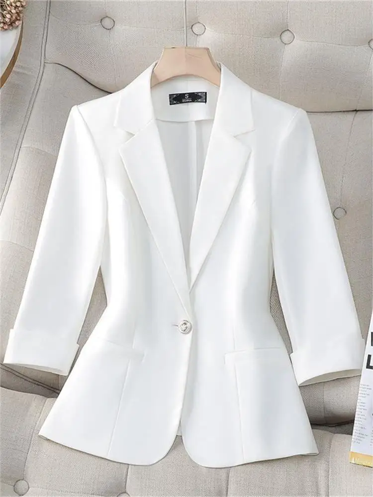 

Ele White ort Women's Jaet Slim Fit Profional Workwear Faionable Cleanfit Sle Chinese Brand Winter New