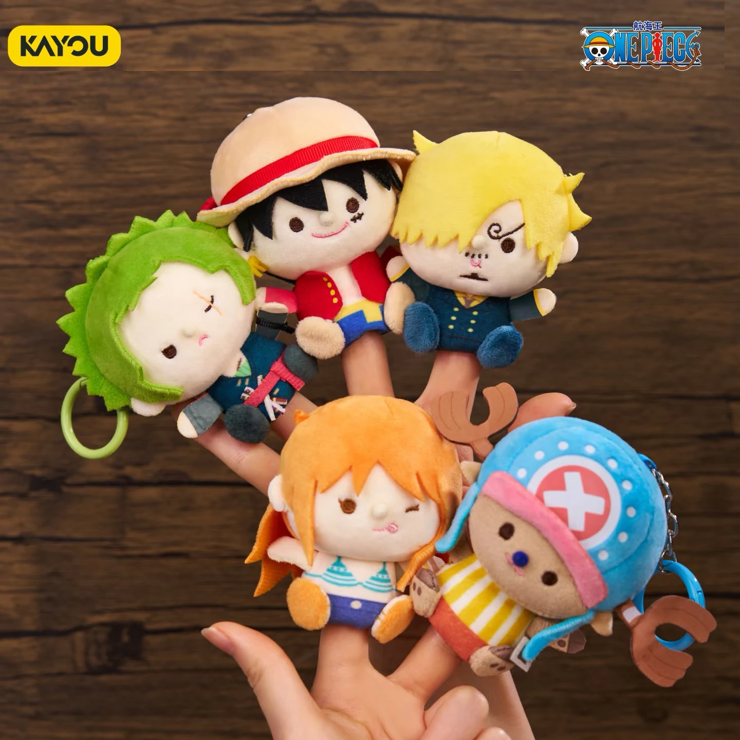 Kayou One Piece Serie Regular Caja Sorpresa de Peluche, Figura de Anime de Luffy, Caja Misteriosa, Colgante, Llavero, Muñeco de Dedo de Zoro, Nami, Robin, Sanji