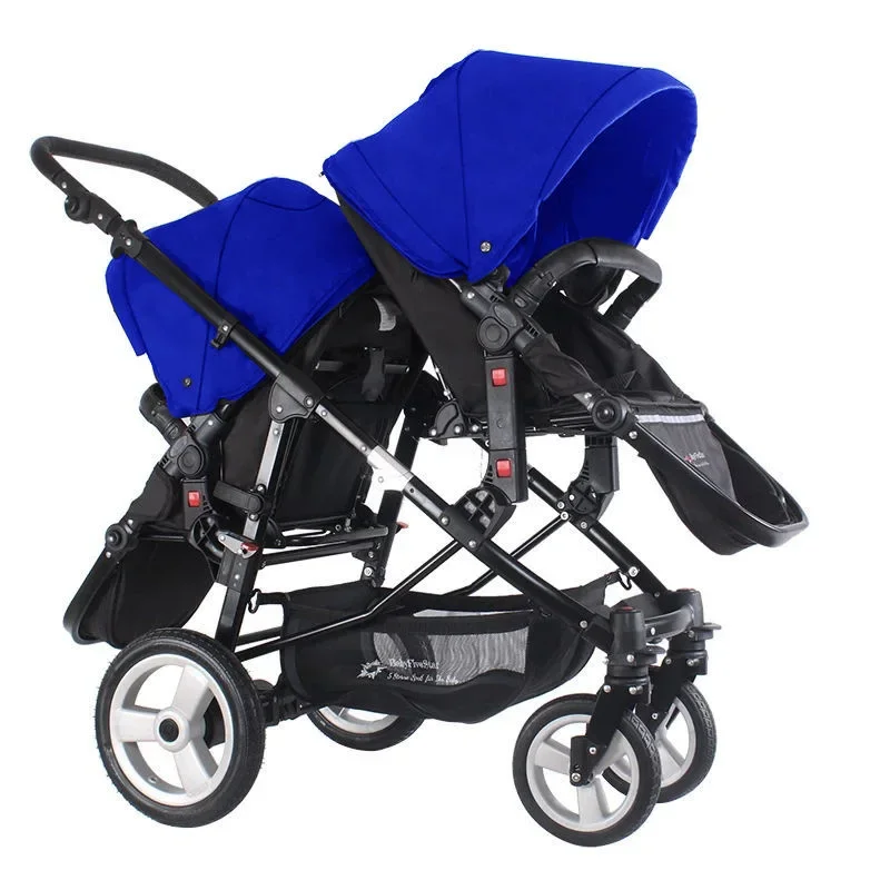 Foldable Twins Baby Carriage Stroller Twin Can Sit and Lie Double Stroller Shock Absorber Second high view Child Stroller