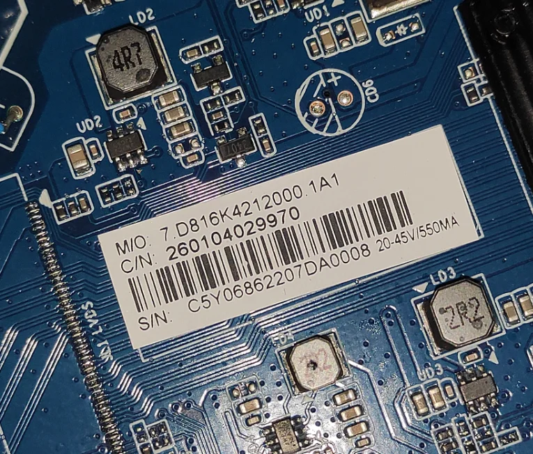 Free shipping ! cv816-k42   Network TV motherboard   260104029970    20--45V  550ma