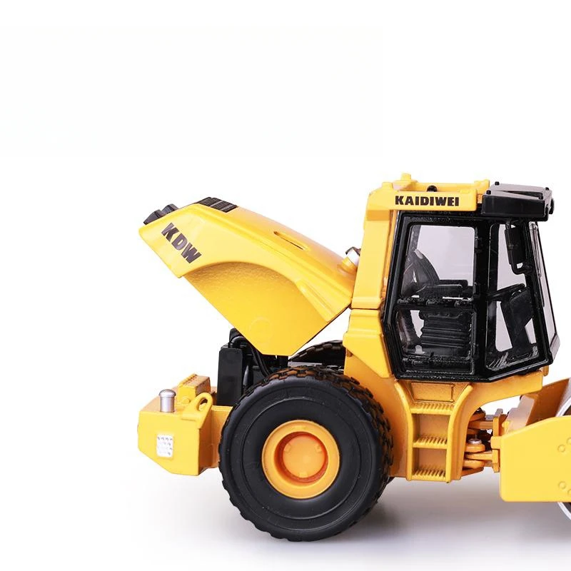 Single Wheel Roller Truck Engineering Toy Car For Children 1/50 Diecast Miniature Model Heavy Vehicle Collection Gift Kid Boy