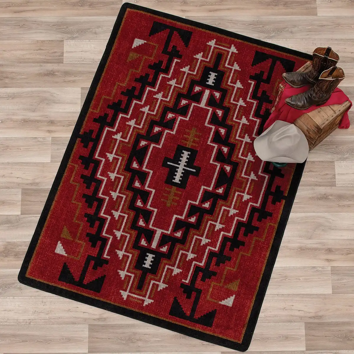 Area Floor Rug Black Navajo Tribal Teal Starburst Printed Large Carpet Non Slip for Armchair Lounge Corridor Home Decor