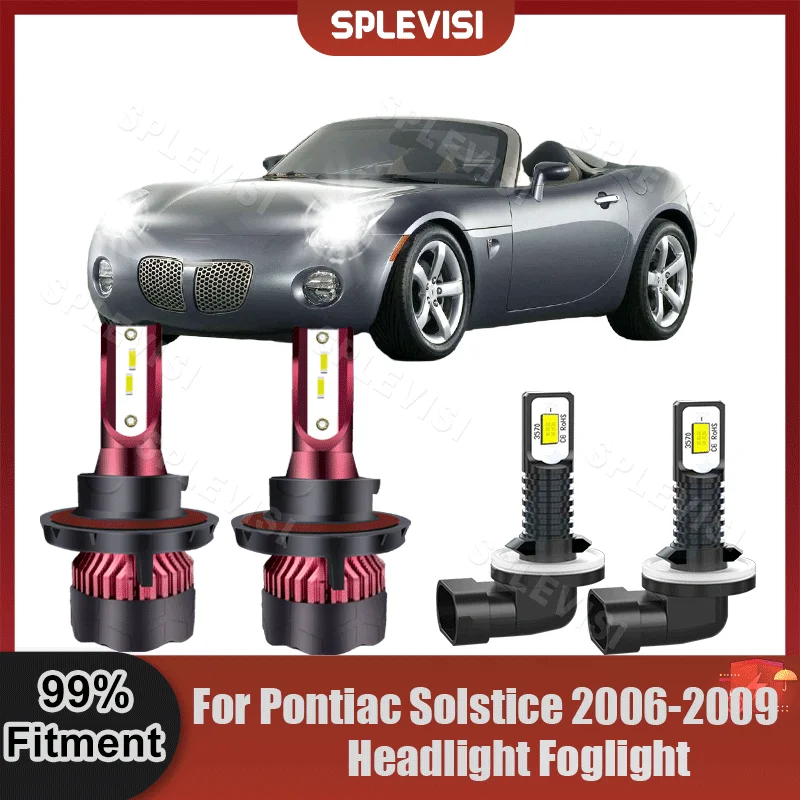 

4PCS Replacement High Low Beam H13+881 Foglight Bulbs 9V-36V 28000LM For Pontiac Solstice 2006 2007 2008 2009 LED Headlight