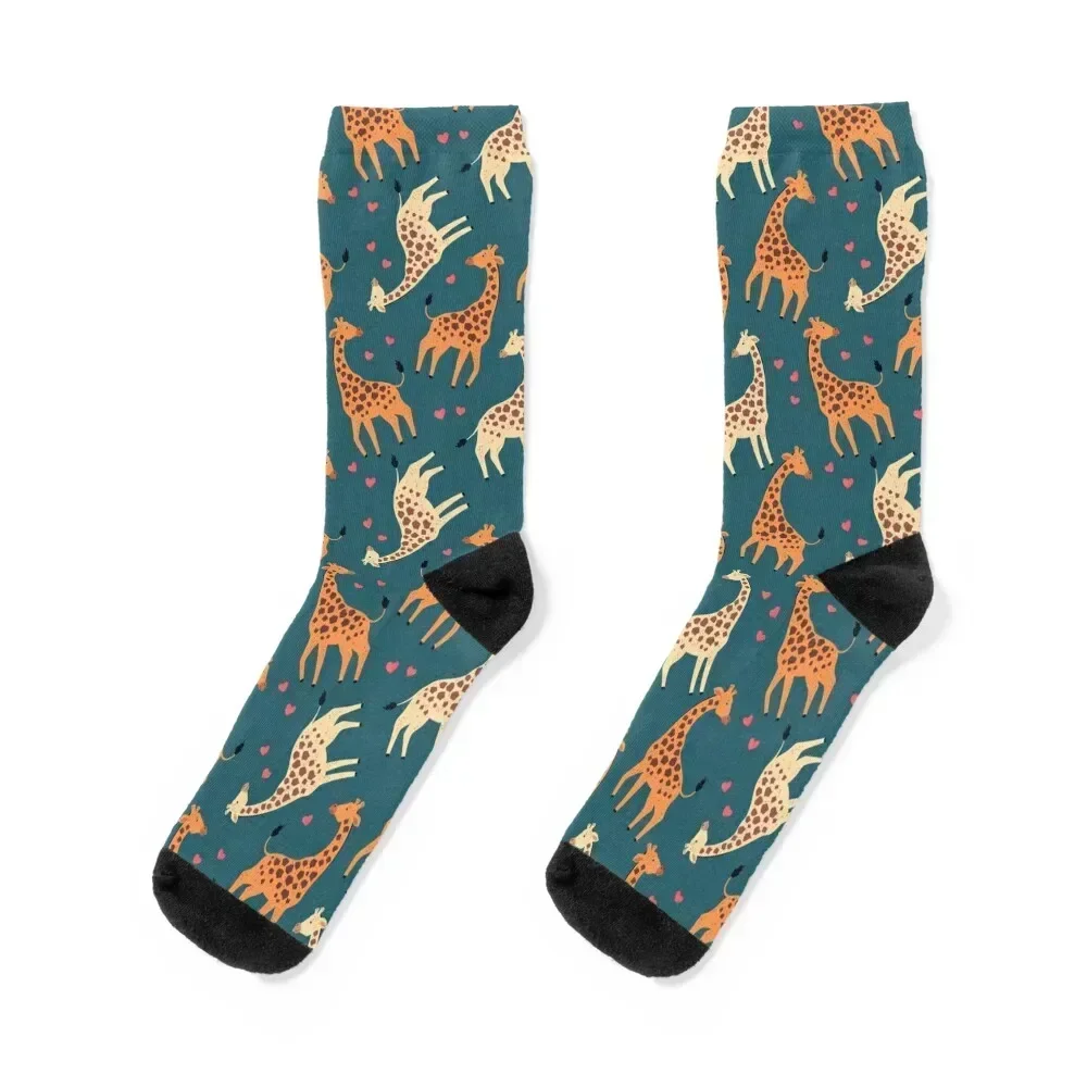 

Giraffe Love Heart Socks floor ankle with print Crossfit Socks Female Men's