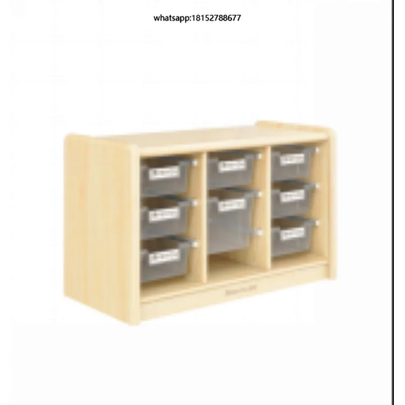 Approved Kids Storage Cabinet with Transparent Boxes Good Quality Classroom Use
