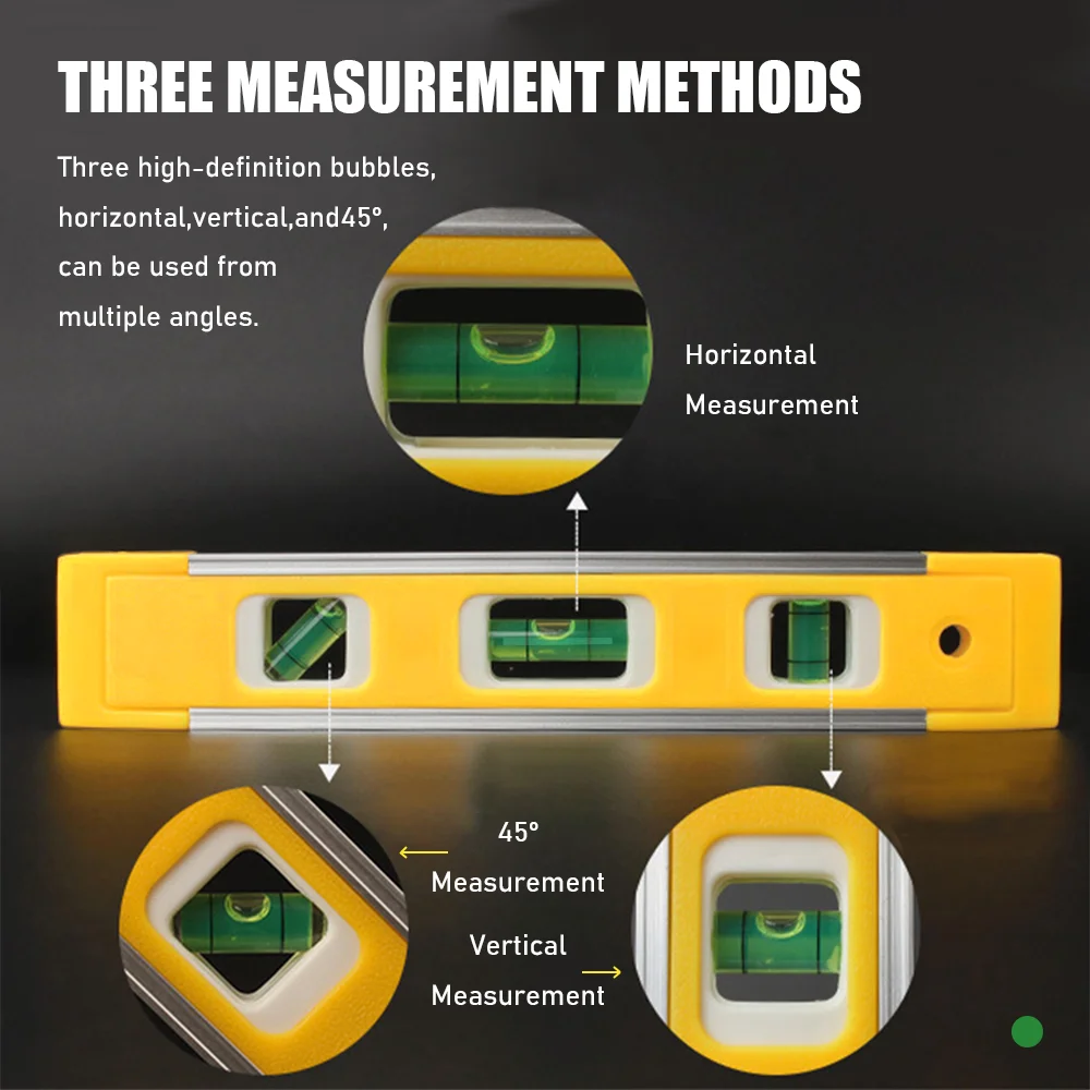 المحمولة ABS قذيفة مستوى حاكم عالية الدقة قوية المغناطيسي 3 فقاعة مستوى متر أدوات الأجهزة المنزلية مستوى الليزر حاكم