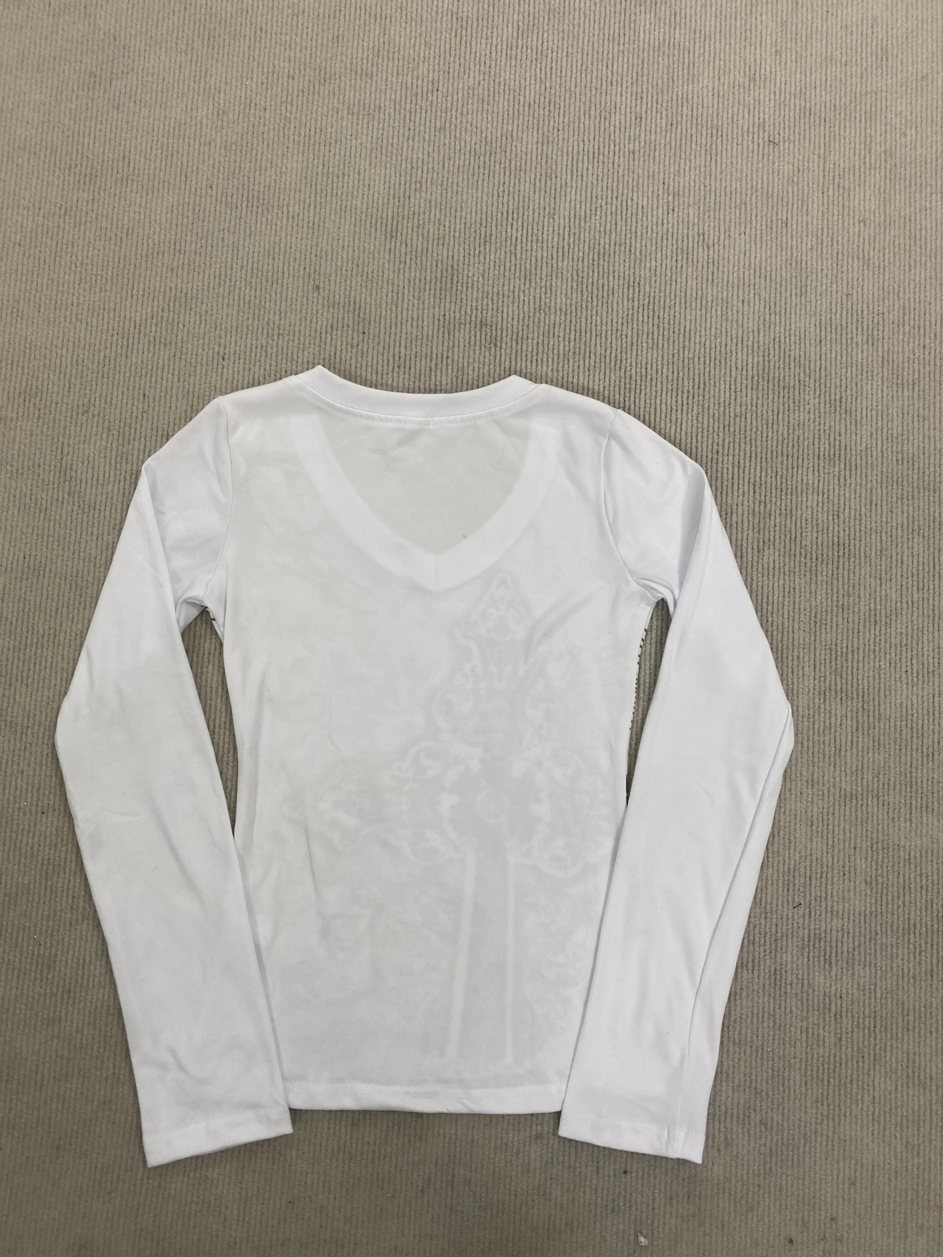 Gothic Retro Y2K Damen-T-Shirt mit Rundhalsausschnitt und langen Ärmeln, dunkler High-Street-Spice-Girl-Stil, tailliert, Herbstmode – Detail 12
