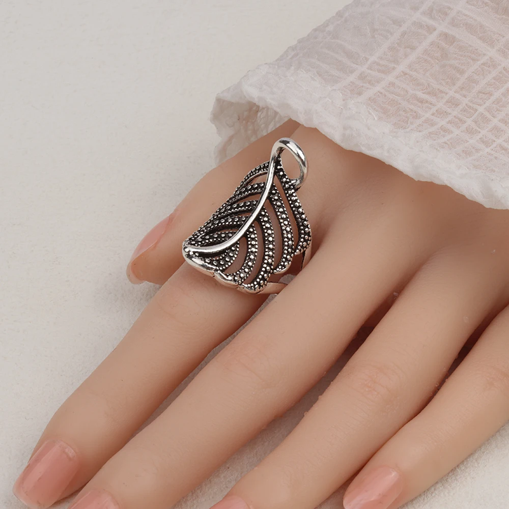 خواتم عتيقة للنساء ، أوراق ، فراشة ، منحوتة ، هندسية ، أزياء مختلطة ، هدايا مجوهرات ساحرة ، بيع بالجملة ، 20: + + #6