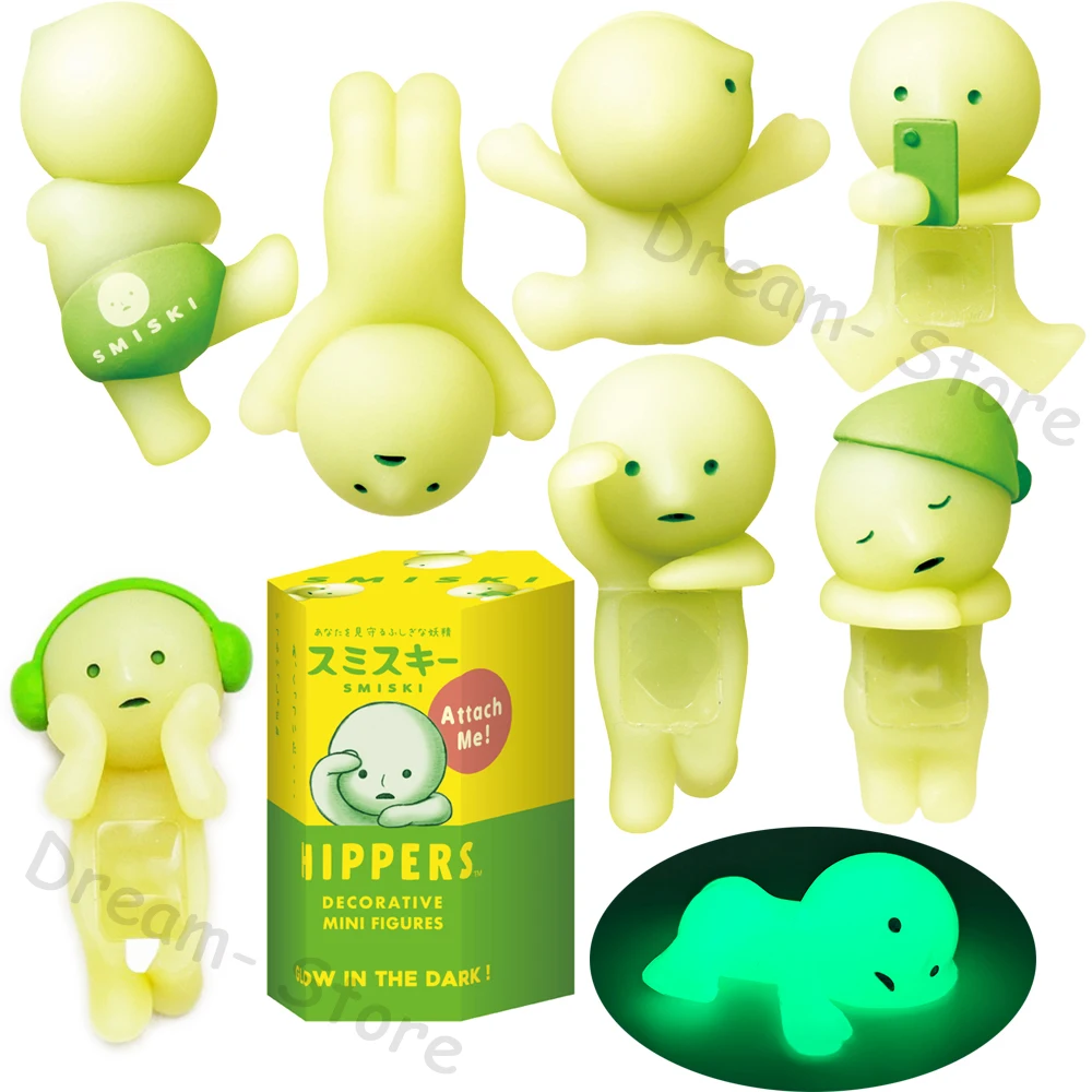 Smiski Hippers Series Glow In the Dark Sonny Angel Mystery Box Figures Phone Attachment Doll Collection Birthday Christmas Gift