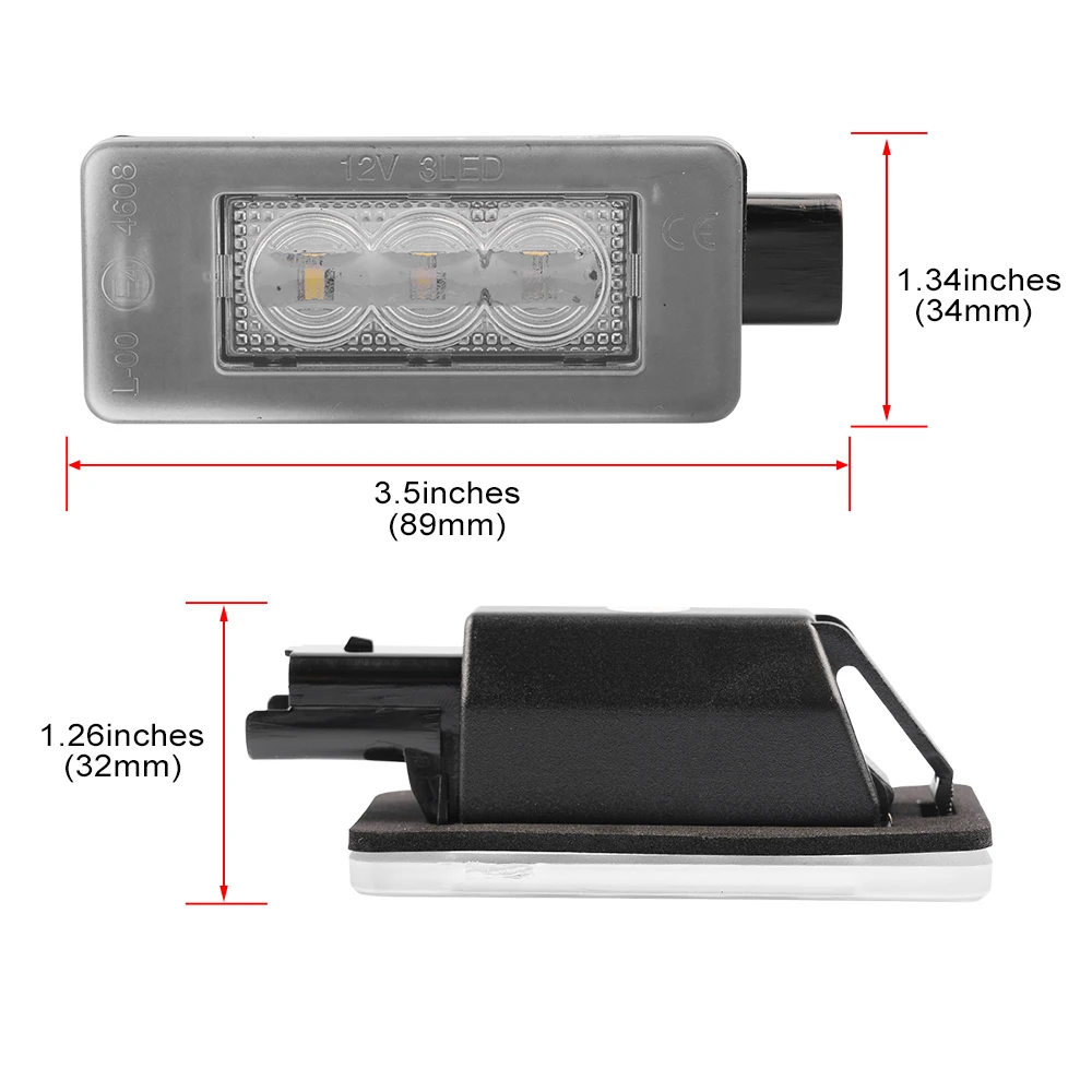 2 szt. Światło do tablicy rejestracyjnej tylna lampa LED Canbus NoError dla Peugeot 207CC 208 308 MK2 2008 3008 Citroen C3 C4 C5 III Elysee