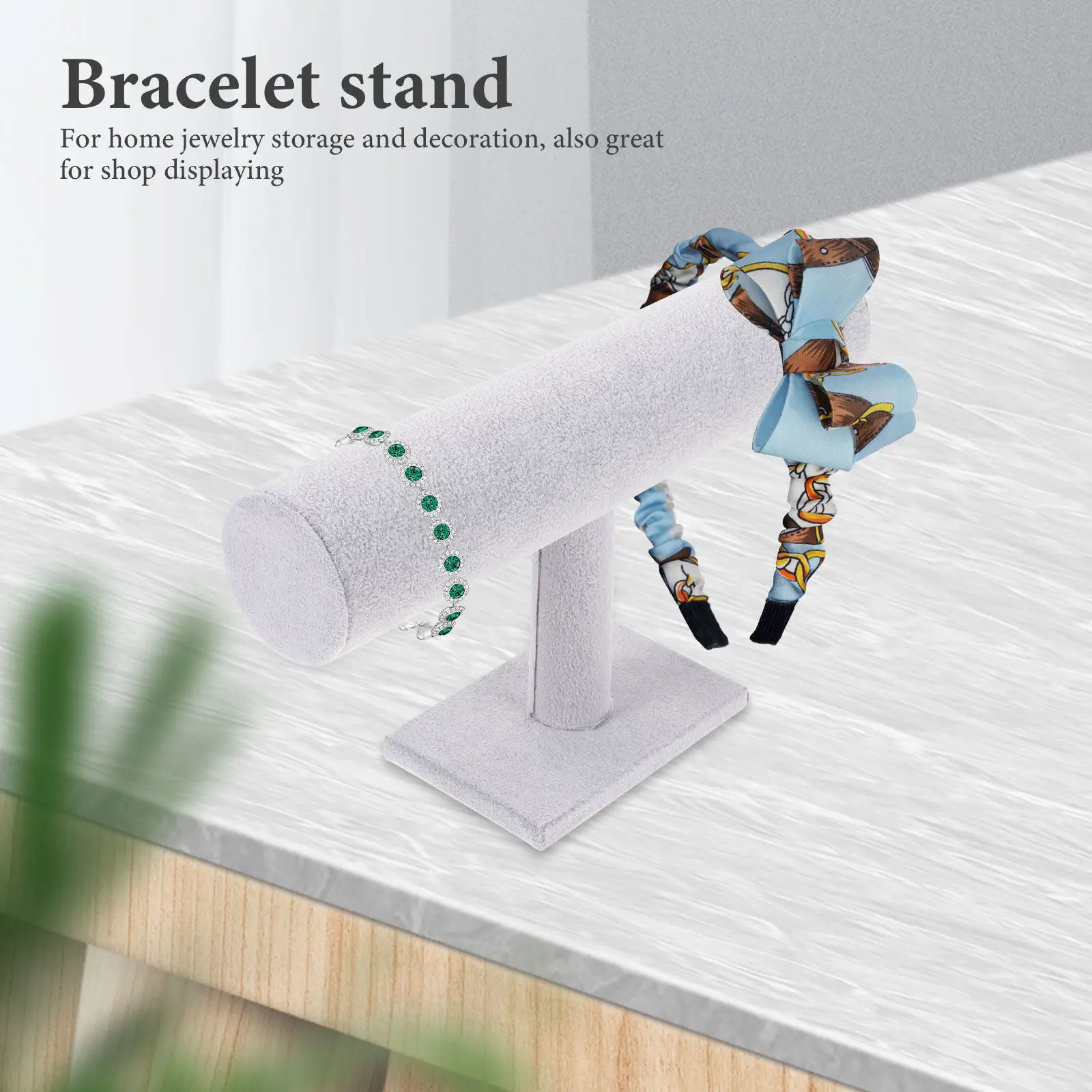 

2 Tier Detachable Bracelet Display Stand for Jewelry Storage Organization Scratch Protection Easy Assembly Home Shop Use Black