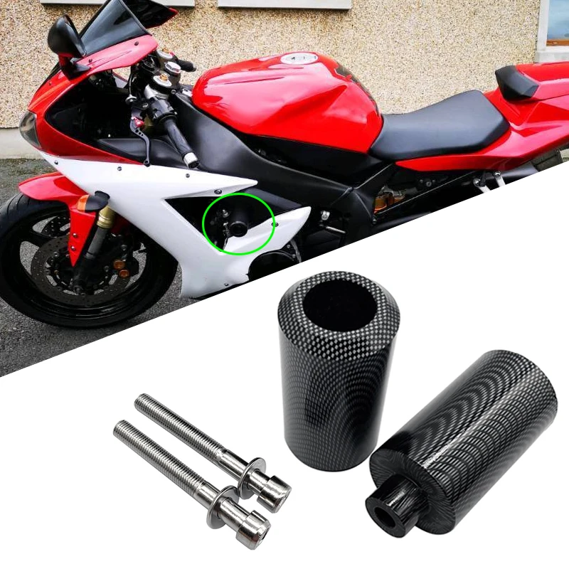 For Yamaha YZFR1 YZF-R1 2002 2003 YZF R1 02 03 No Cut Frame Sliders Crash Falling Protection Black / Carbon Motorcycle YZF R 1