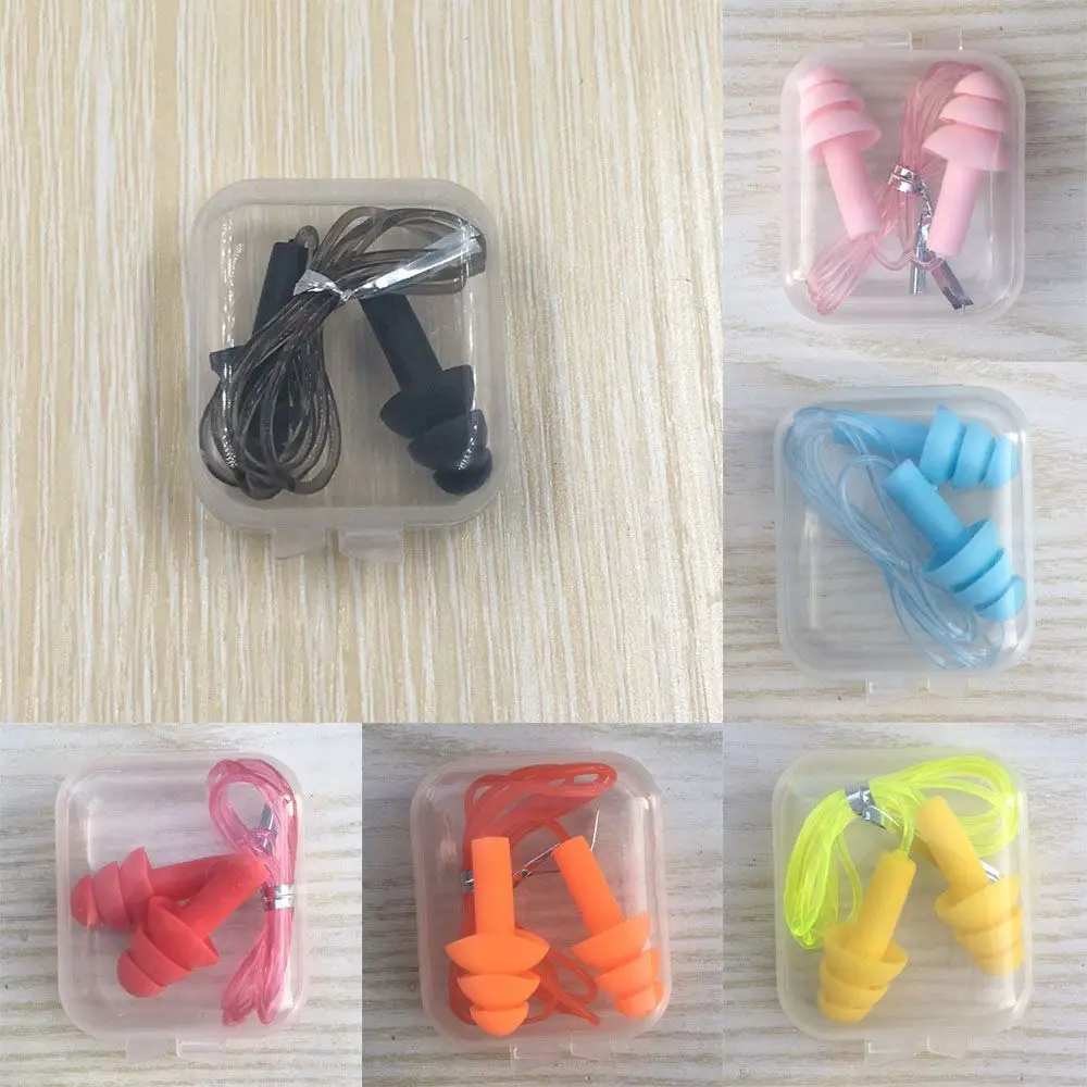 Comfort Rope Soft Silicone Hearing Protection Ear Plugs Swimming Ears Protector Noise Reduction