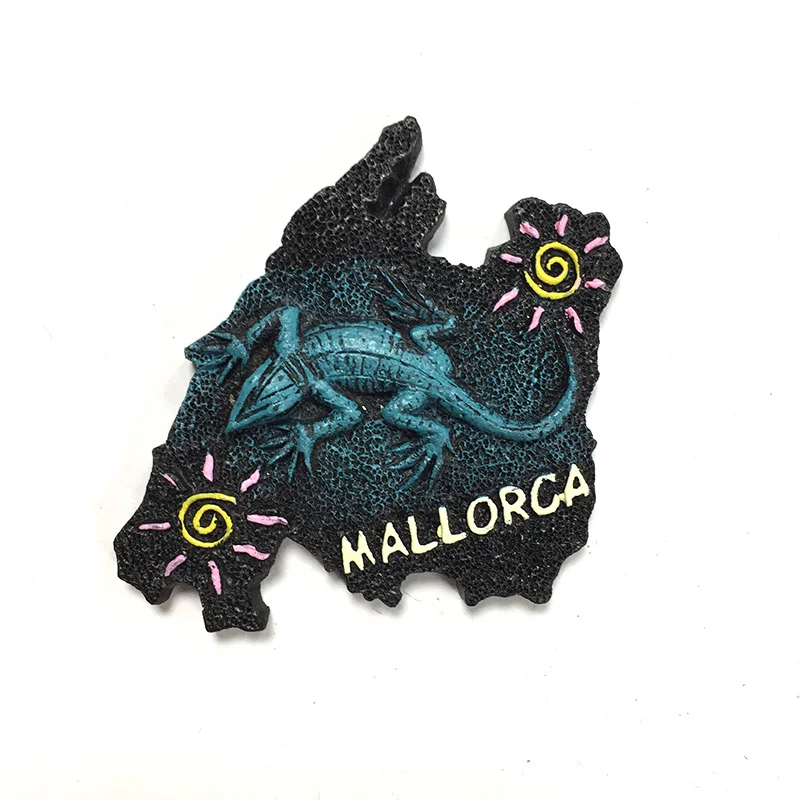 

3D Resin Fridge Magnet - Mallorca Lizard Design - Strong Magnetic Backing - Unique Travel Souvenir from Spain