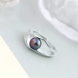 Authentic 925 Sterling Silver Ring Inlaid Natural Freshwater Pearl Opening Adjustable Fashion Rings Women For Fine Jewelry Gift