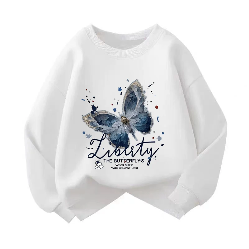 

2025 Simple American Retro Kids Sweatshirt Round Neck Print Fashionable Outfit Breathable Material Lightweight Easy Care Long