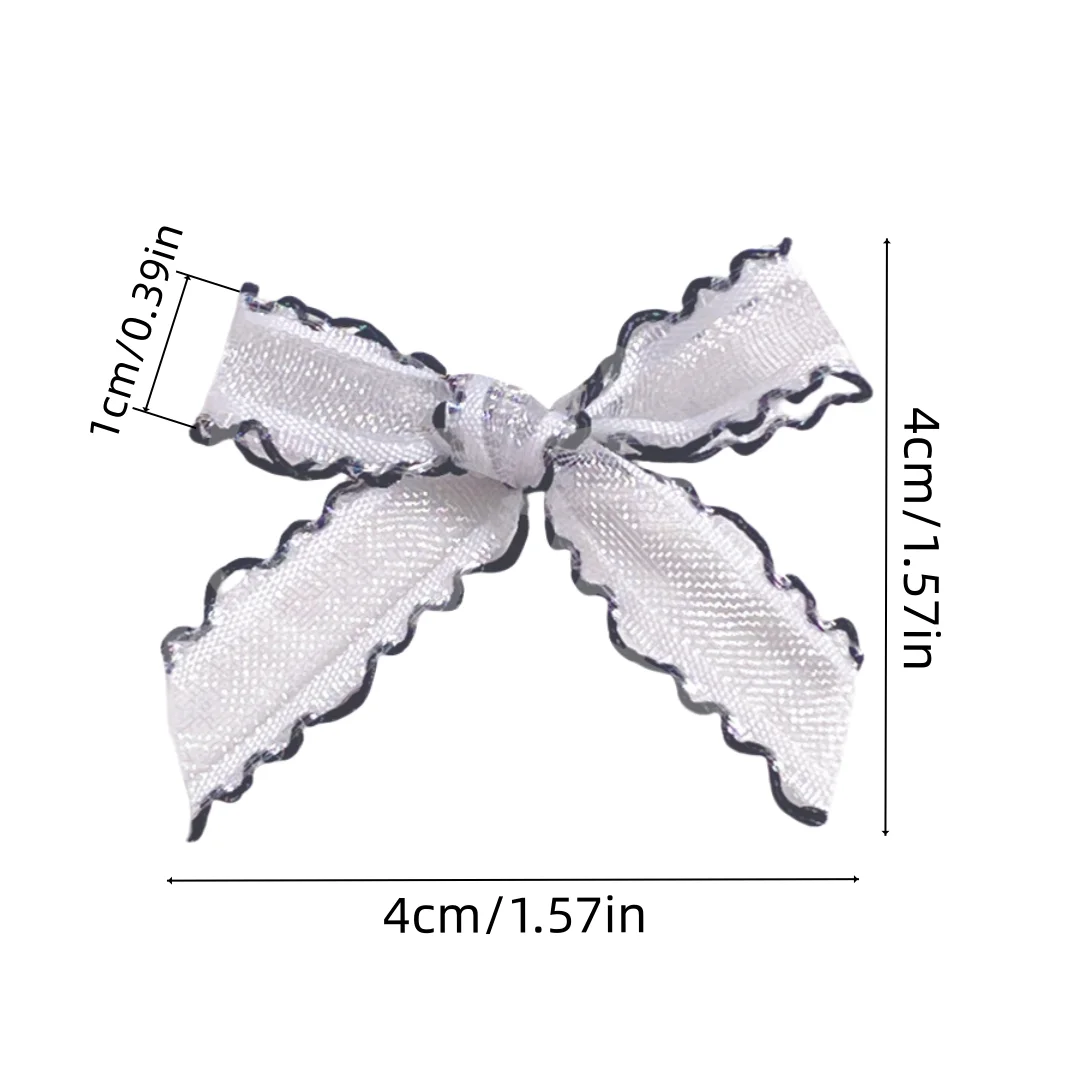 20 Stück/Lot 4x4cm Kleine Satinband-Schleifen Bunte Tüllschleifen Blumenapplikationen für DIY-Bastelarbeiten Handarbeit Party Hochzeitsdekoration – Detail 1