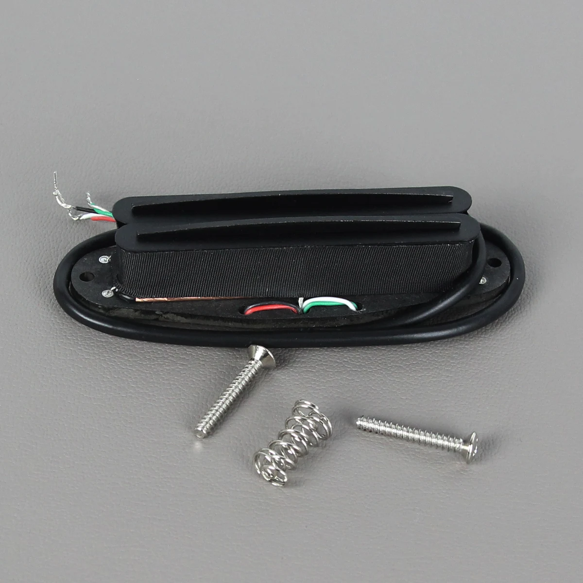 FLEOR Full Black Alnico 5 Hot Dual Rails Pickup Mini Humbucker Pickup 4 Conductors for ST/SQ Guitar