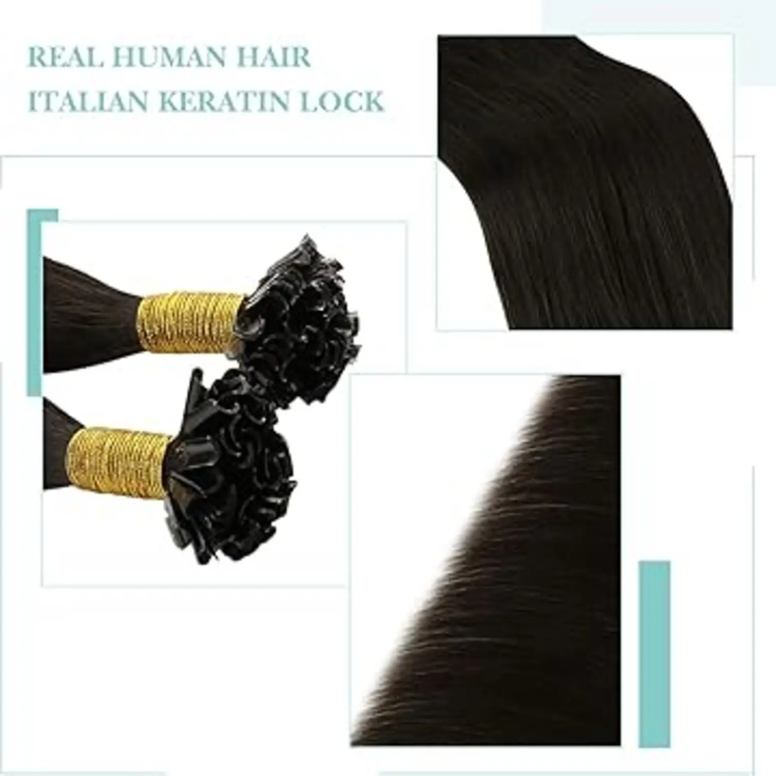 YoungSee U Tip Hair Extensions Pre Bonded Keratin Fusion Nail U tip Pure Color Fusion Extensions Silky Straight 50g/50s