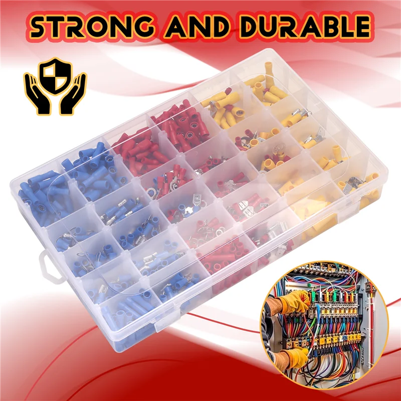 BAAG-720Pcs كابل العروات مجموعة متنوعة سلك شقة الإناث والذكور معزول سلك كهربائي كابلات الموصلات تجعيد محطات مجموعة