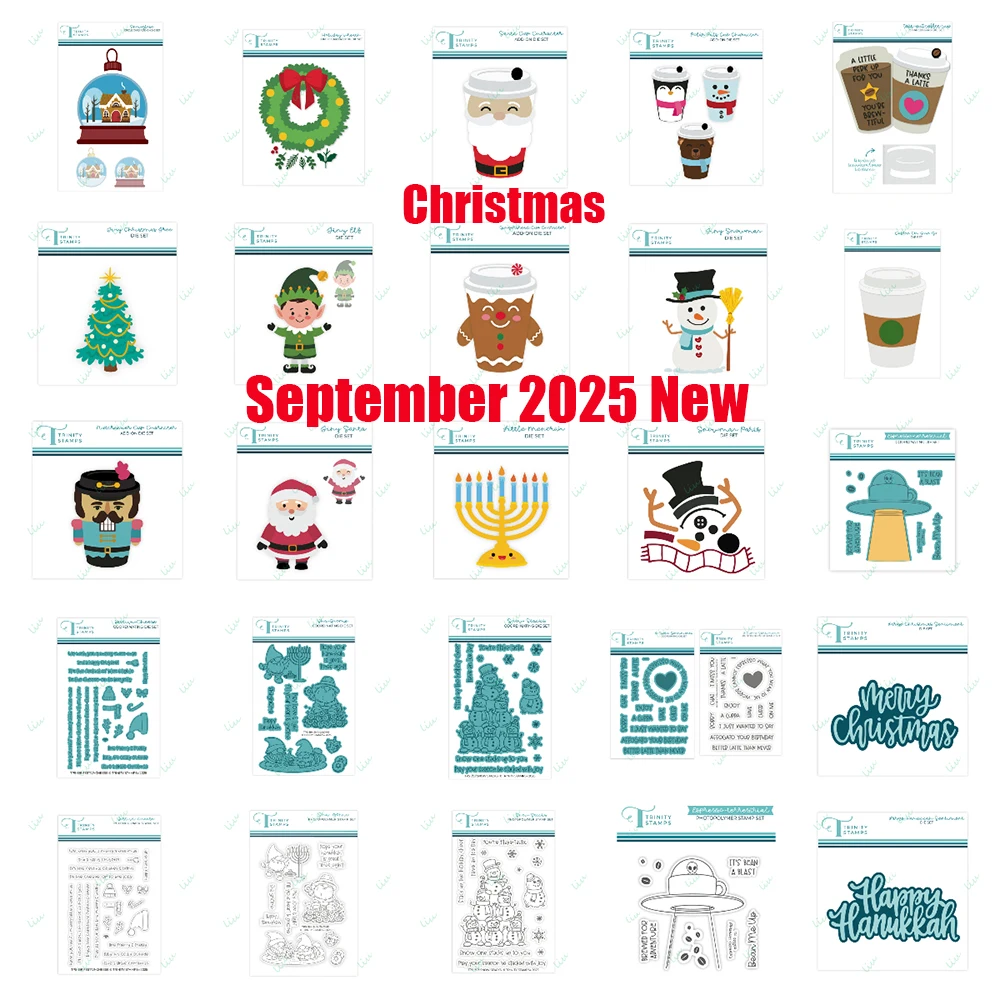 

2025 September New Christmas Metal Cutting Dies Stamp Stencils for DIY Handmade Photo Album Snowman Elf Santa Hanukkah Sentiment