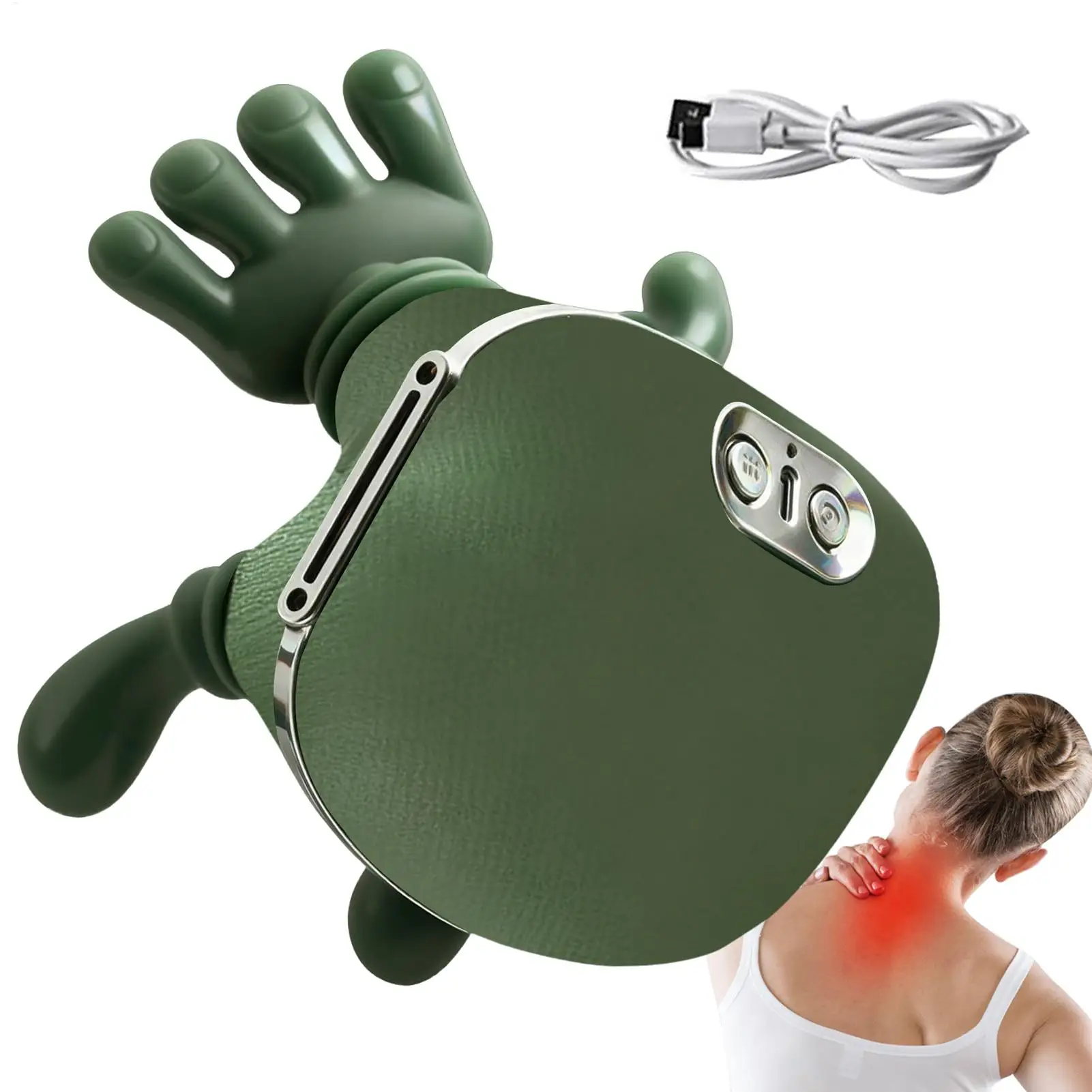 Bionic Neck Shoulder Massager Heated Back Massagers 3-Level Modes Electric Kneading Muscles Massage Pillow Neck Waist Leg Body