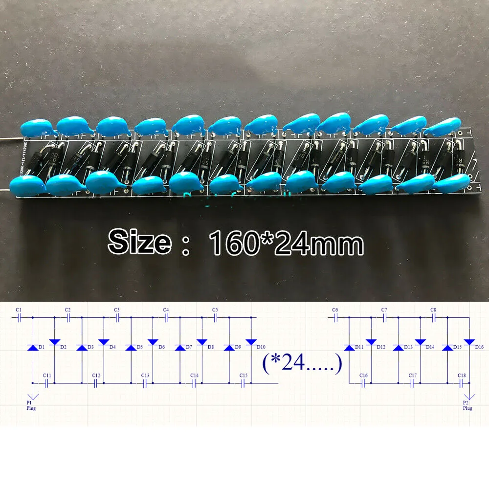 60KV Voltage Doubler Rectifying 24 Times Rectifier 60000V High Voltage Multiplier Power Module F/ Electrostatic Generator Motor