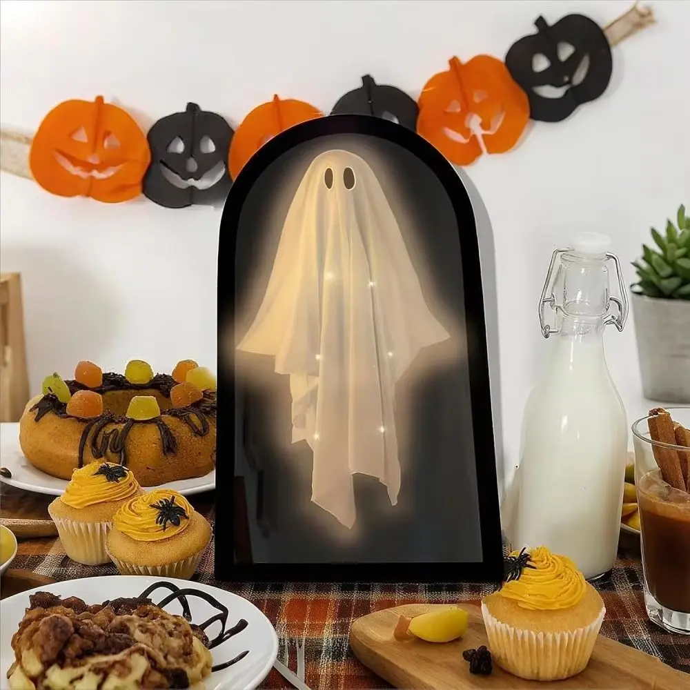 Round/Wave Ghost Hologram Mirror USB Illusion Design Ghost Illusion Mirror Holographic Effect Light Up Holographic Mirror Decor