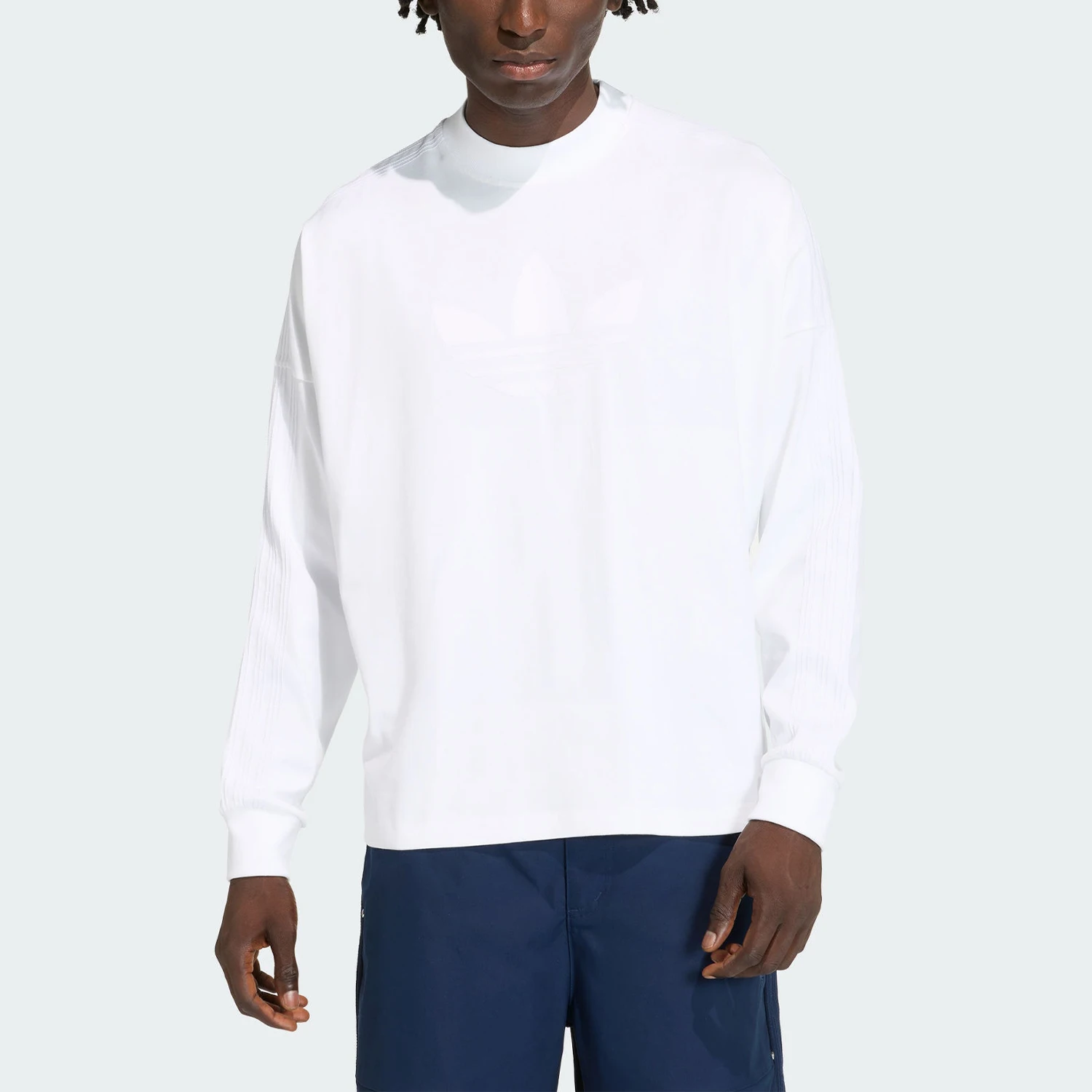 Adidas Authentic Three Leaves Men's Round Neck Pullover Sports Long Sleeve Top KD6576