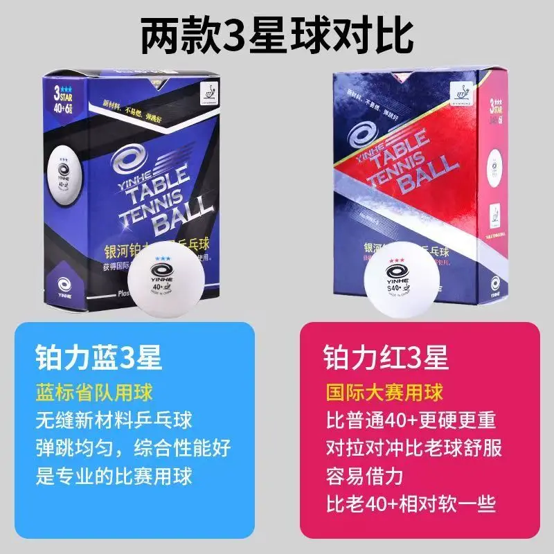 

YINHE Galaxy 3-Star Seamless Table Tennis Balls Plastic S40+ ITTF Approved White Poly Ping Pong Balls