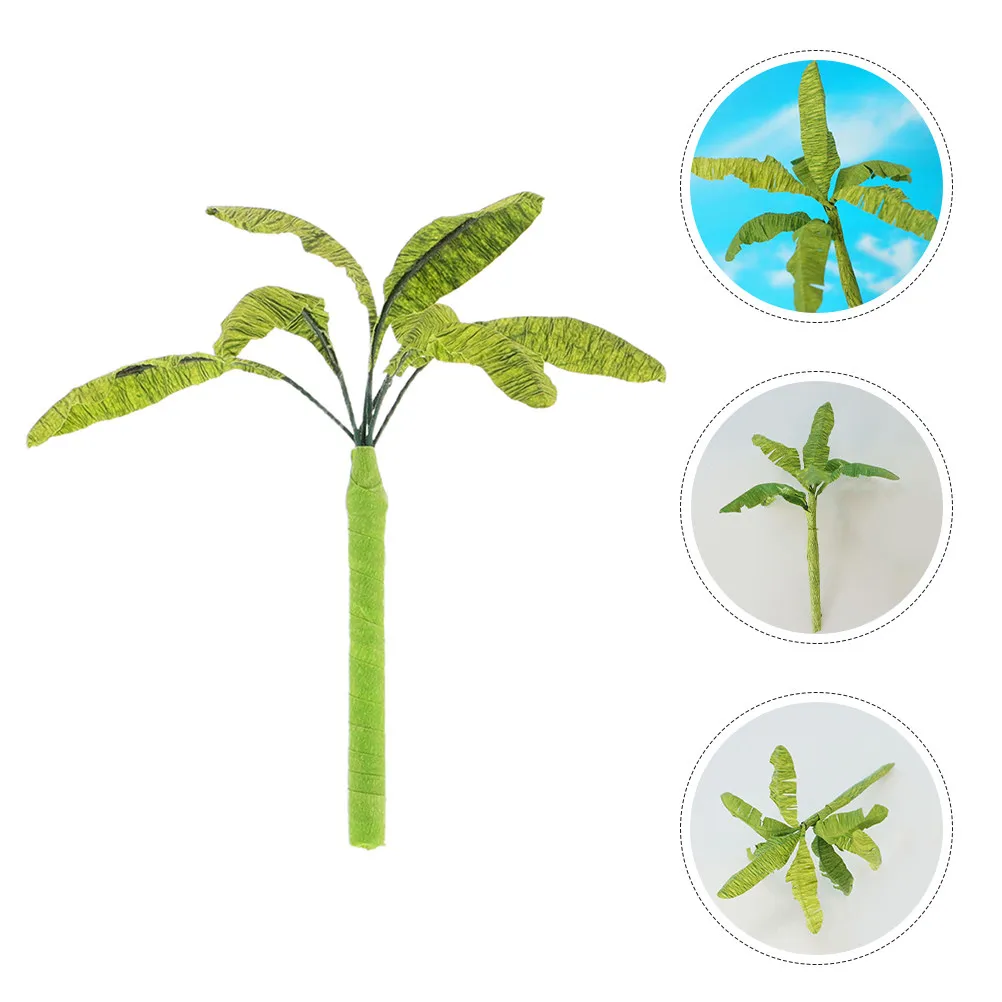 5Pcs Banana Tree Decoration Miniature Handmade Greenery for Architectural Sand Table Micro Landscape Dollhouse Scenery Railroad