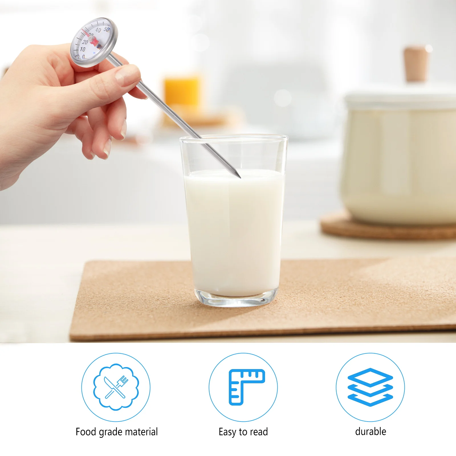 

Digital Instant Read Thermometer Kitchen Cooking Baby Meals Stainless Steel Plastic Accurate Fast Temperature Measurement Food