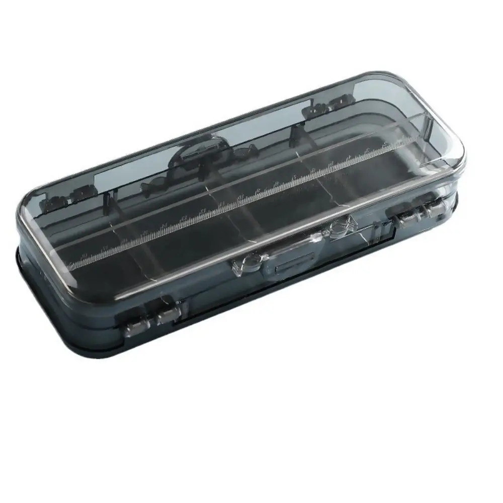 Large Capacity Transparent Pencil Case Plastic with Rulers Stationery Storage Box Double Open Stackable Sketch Pen Bag Student