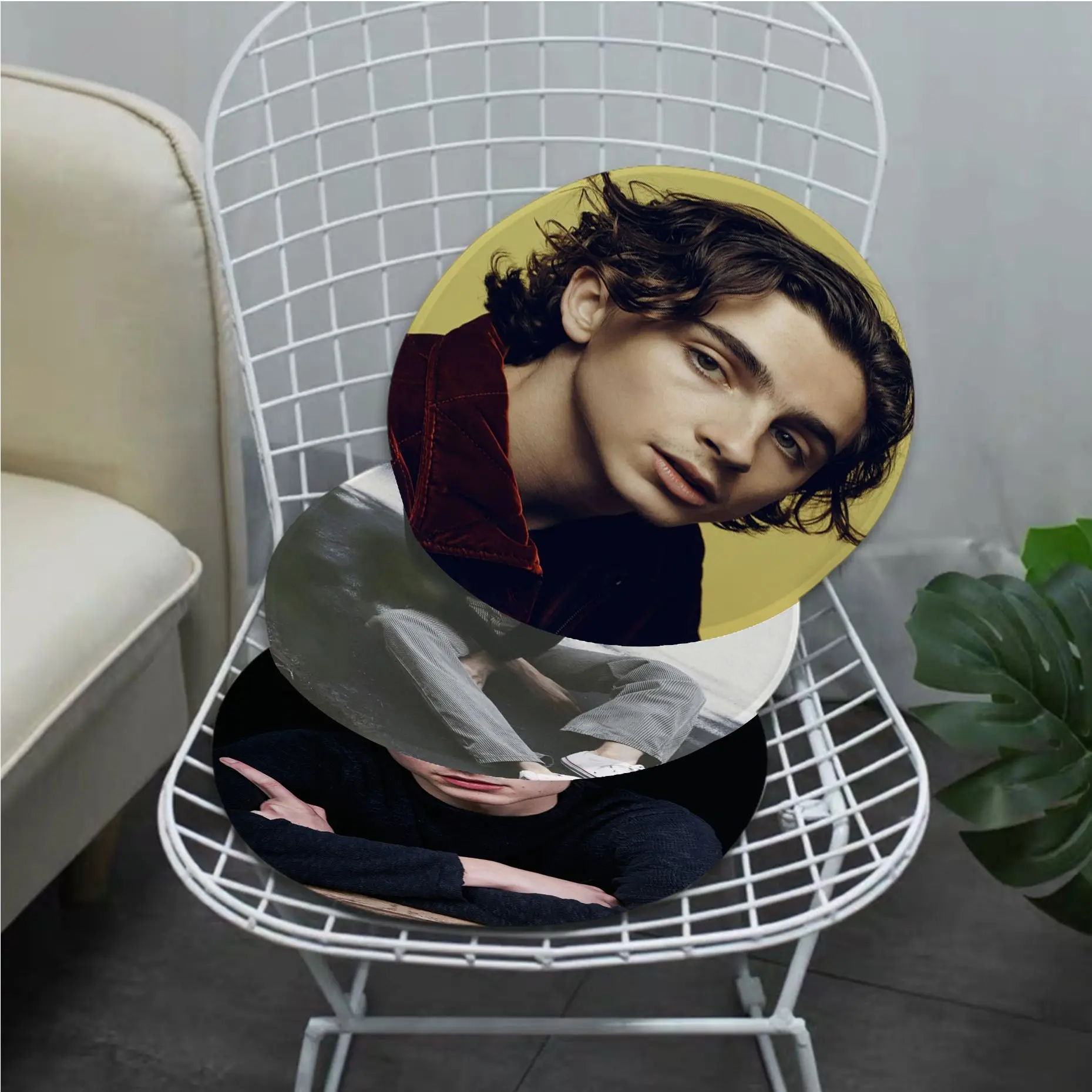 Timothee Chalamet Simplicity Multi-Color Seat Pad Household Cushion Soft Plush Chair Mat Winter Office Bar Sofa Cushion