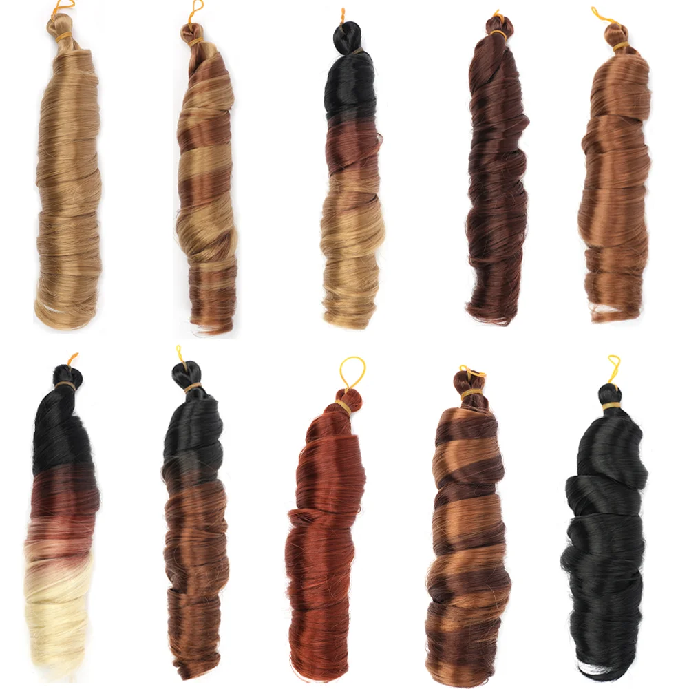 French Curls Braiding Hair Extensions Synthetic Hair Loose Wave Spiral Curl Braids High Temperature Ombre Pre Stretched Hair