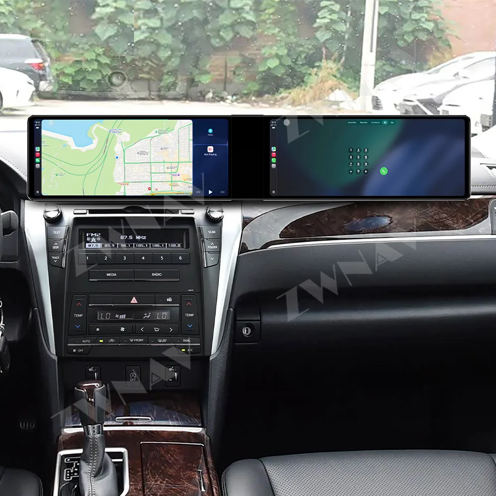 Para Toyota Camry 2014-2016, Player Multimídia GPS para Carro com Tela Dupla HD de 12.3" Android 13, Acessórios Internos
