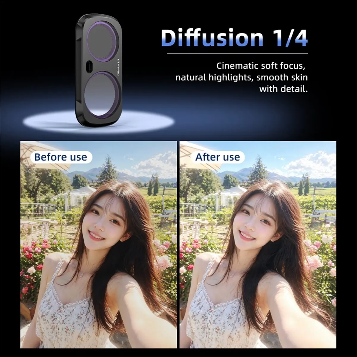 CPL+Diffusion1/4+ND16 Filter Magnetic Lens Filter for Luna Ultra Lens Filter Vlog Filter Neutral Density Filter