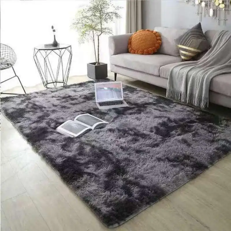 VIKAMA Gray Carpet for Living Room Plush Rug Bed Room Floor Fluffy Mats Anti-slip Home Decor Rugs Soft Kids Room Blanket