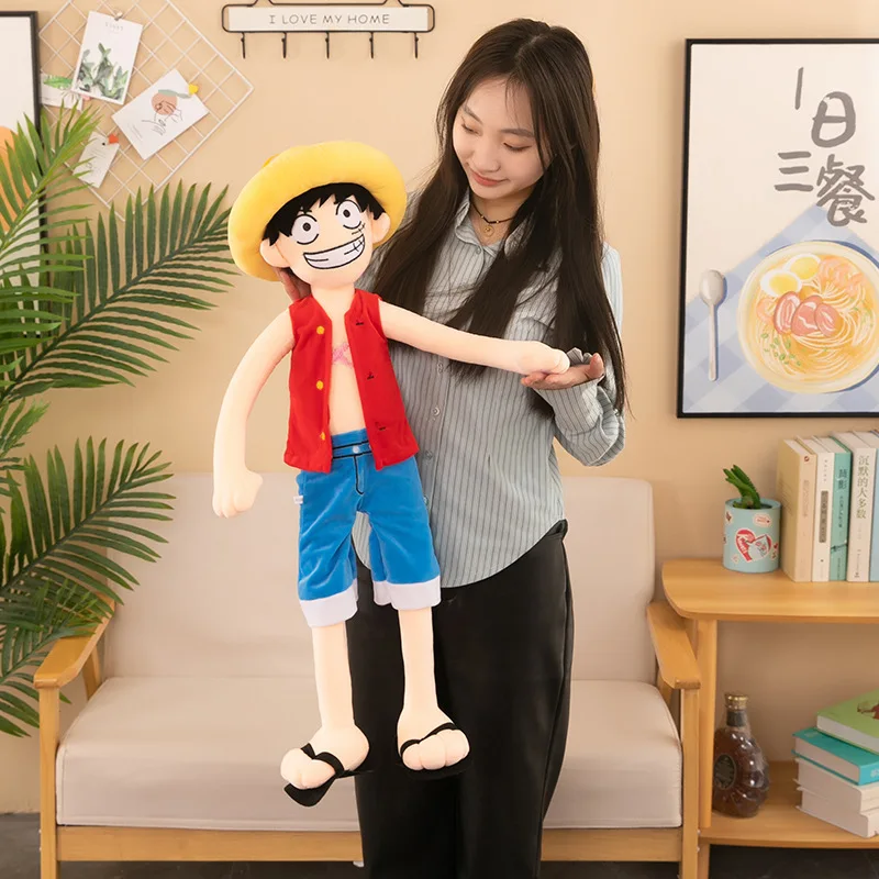 New Anime One Piece Luffy Plush Toy Soft Stuffed Cartoon Character Doll Home Decor Collection Gift For Anime Fans