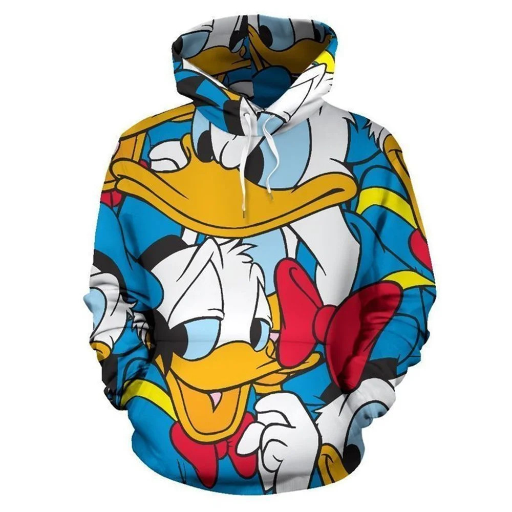 

2024 Spring and Autumn New Boys and Girls 3D Printing Donald Duck Hoodies Children's Street Sports Pullover