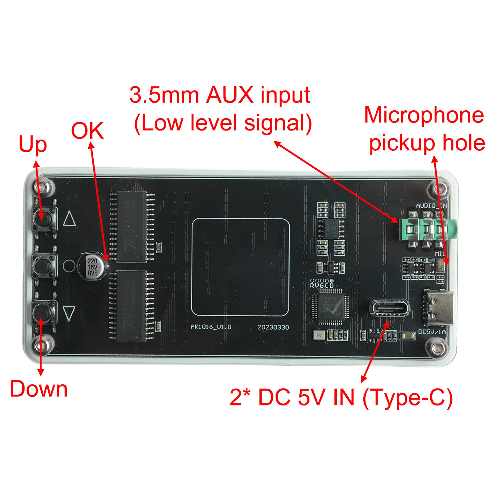 AGC خوارزمية محلل الصوت 100 جرام محلل الطيف الصوتي أوضاع عرض متعددة مراقبة الصوت في الوقت الحقيقي ديكور المنزل