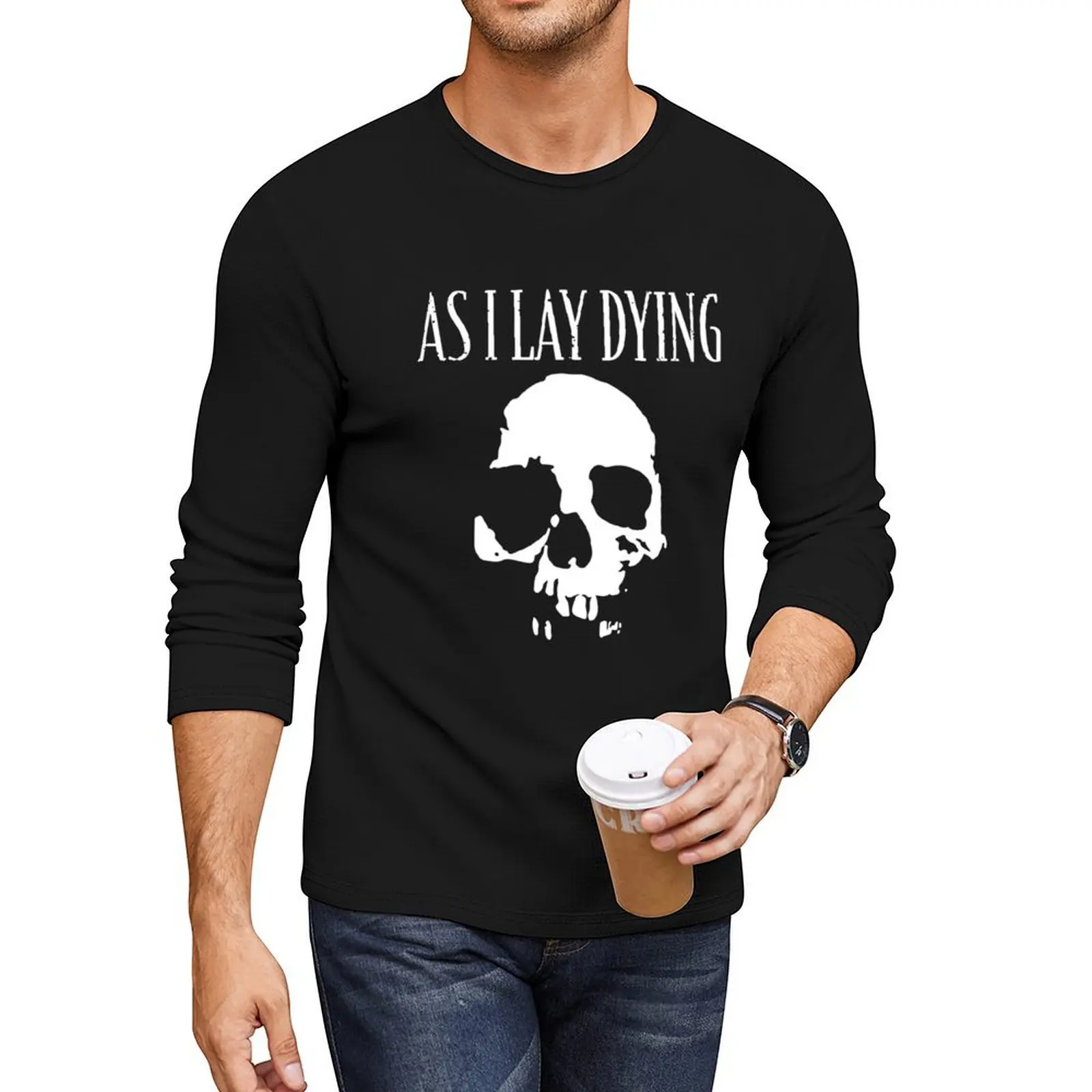 Skull Emblem As I Lay Dying Forsaken Music Gift Long T-Shirt tops Men's t-shirts