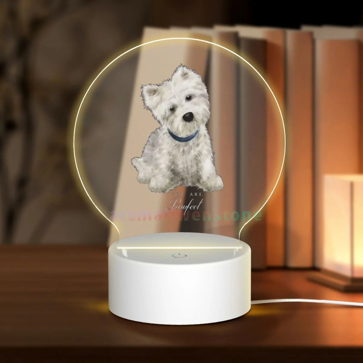 アクリルフォトランプ,ホワイトテリア,フォトフレーム,ナイトライト,アートデコレーション,アニバーサリーギフト,犬
