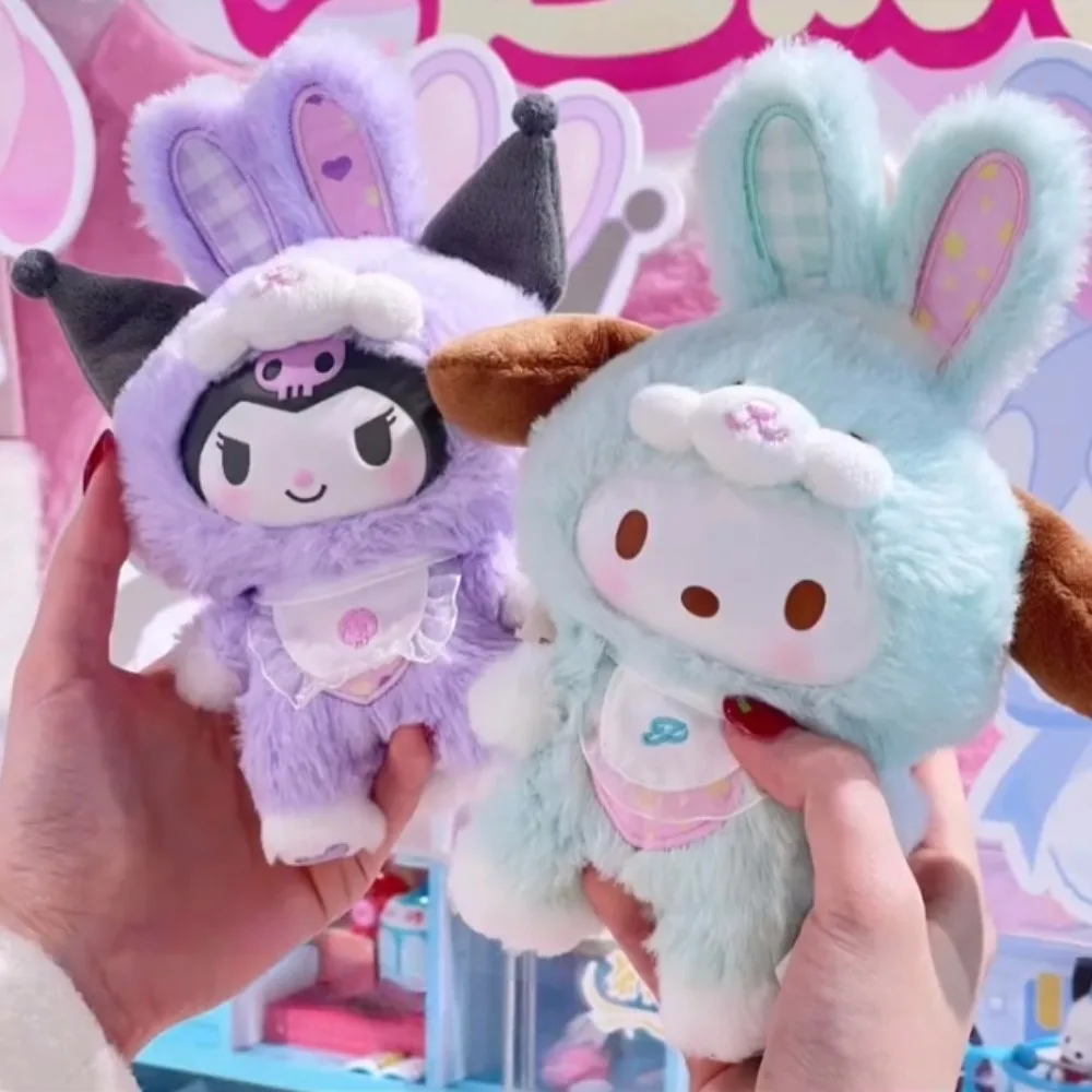 Nowa postać Sanrio Elf Bunny seria pudełko z niespodzianką zabawka winylowa twarz wisiorek tajemnicze pudełko Cinnamoroll Kuromi Melody lalka niespodzianka prezenty